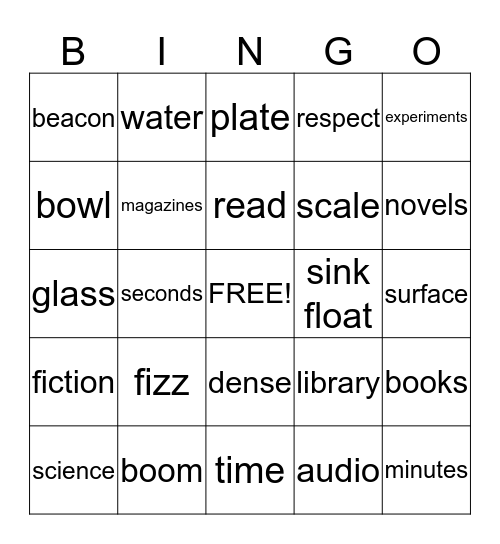 Fizz Boom Read Bingo Card