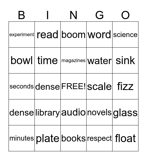 Fizz Boom Read ! Bingo Card