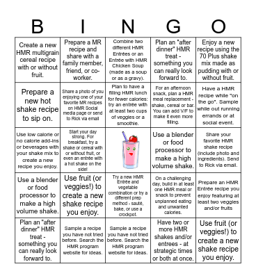 HMR Staff MR Challenge BINGO Card
