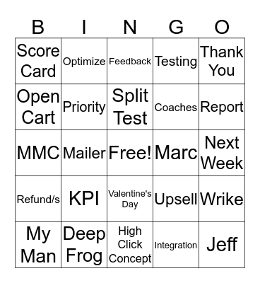 Huddle Bingo Card