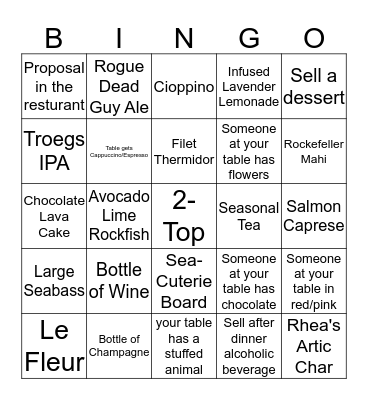 Valentines Day Bingo Card