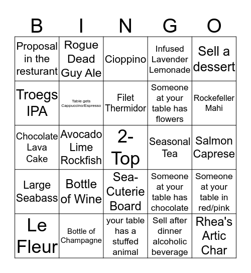 Valentines Day Bingo Card