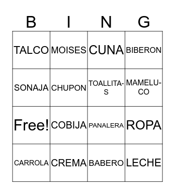 BABY SHOWER BINGO Card