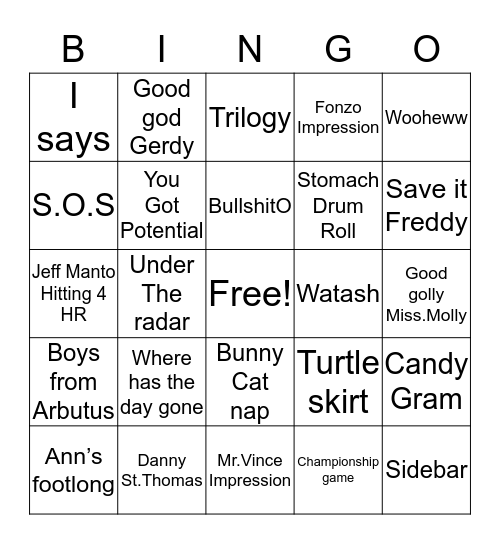 Bunny bingo Card