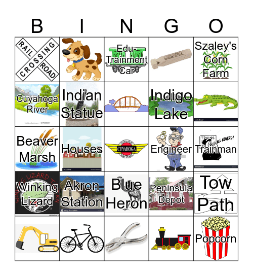 Akron Train Bingo Card