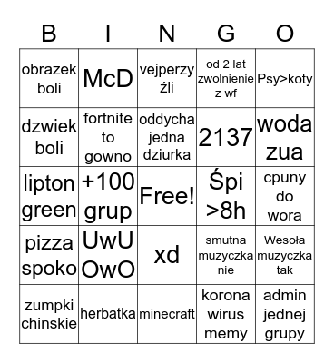 Kuba  Bingo Card