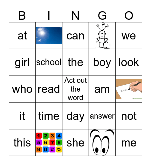 Unit 1-4 Bingo Card