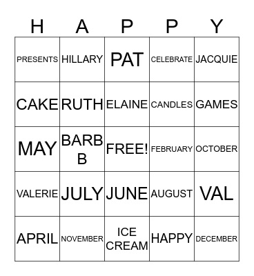Happy Birthday! Bingo Card