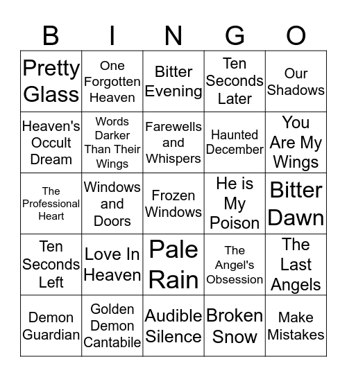 Titles 3 Bingo Card