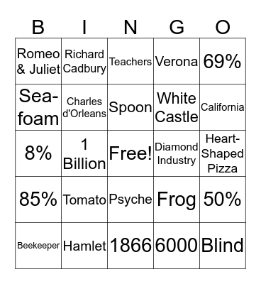 Valentine's Day Bingo Card
