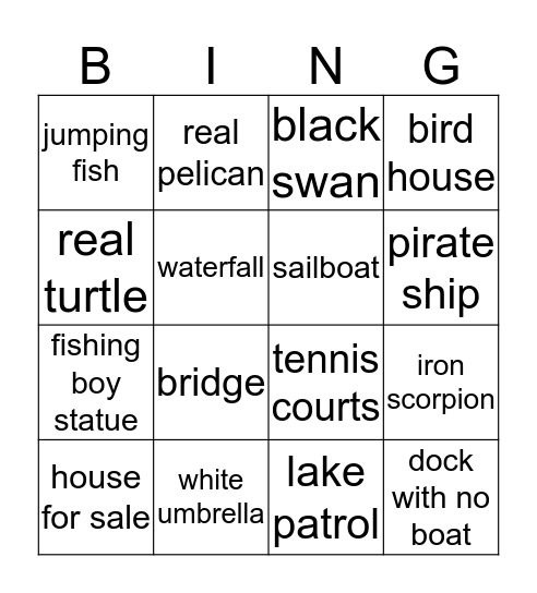 Camryn's Boat Bingo! Bingo Card