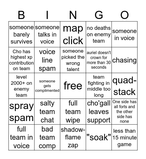 HoTS Bingo Card