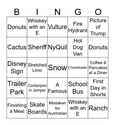 Yankee Bingo Card