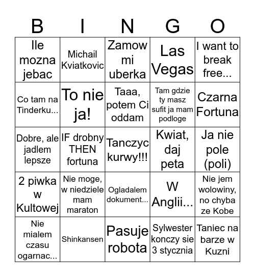 DROBNY BINGO Card