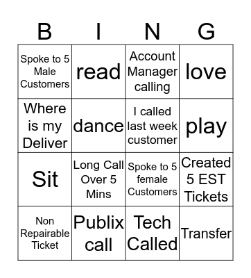 Coca Cola Bingo Card