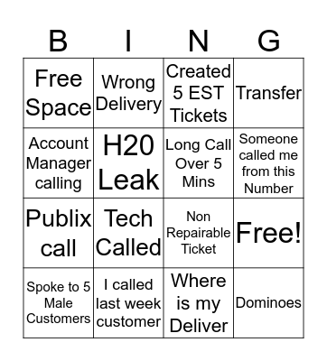 Coca Cola Bingo Card