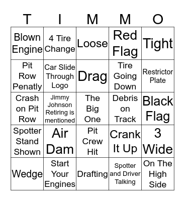 DAYTONA DAY Bingo Card