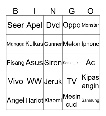 BISMILLAH MENANG Bingo Card