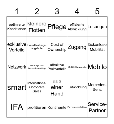 - FLEET BINGO - Bingo Card