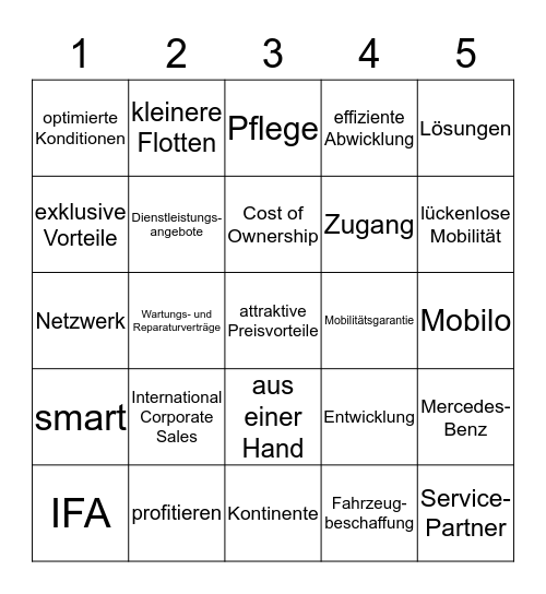 - FLEET BINGO - Bingo Card