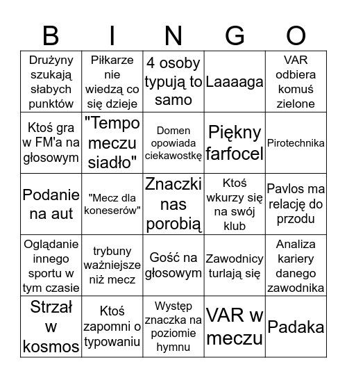 Znaczki bingo Card