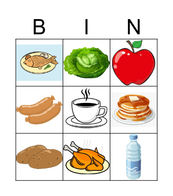 Food Bingo Card