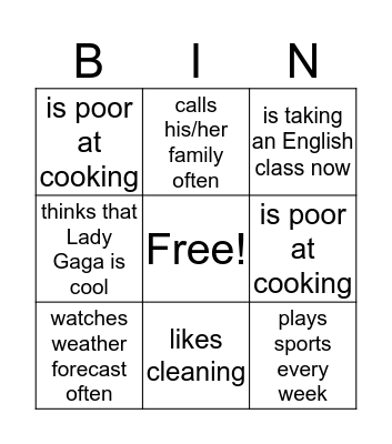 Find Someone Who Bingo Card