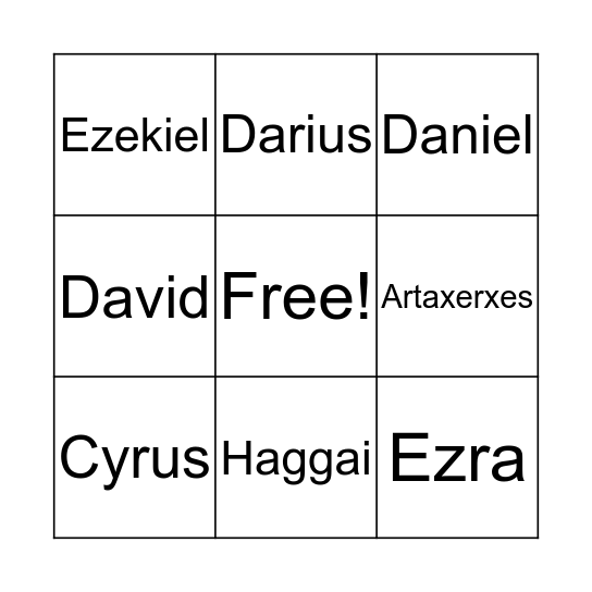 The Story Bingo Card