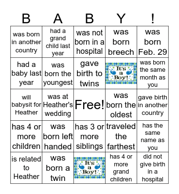 Find Someone Who Bingo Card