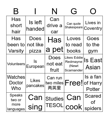 The great Bingo bash Bingo Card