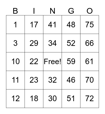 BINGO INTO SPRING Bingo Card