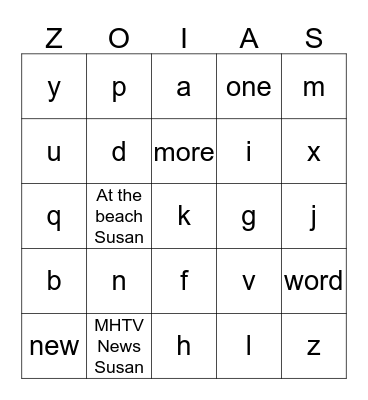 ZOIA BINGO! Bingo Card