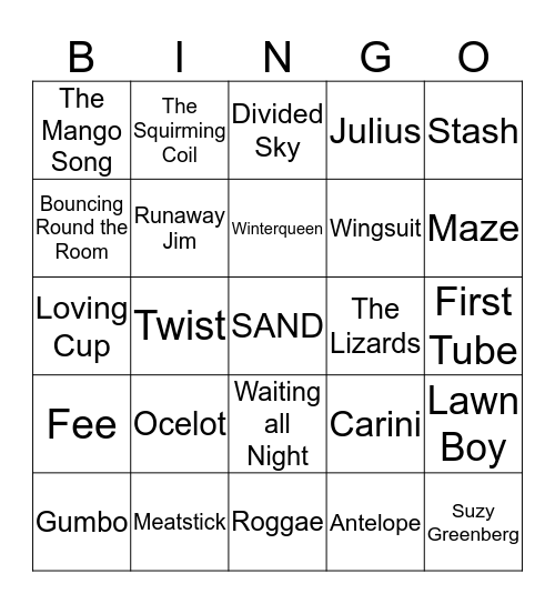 Trish's Ruby Waves Bingo Card