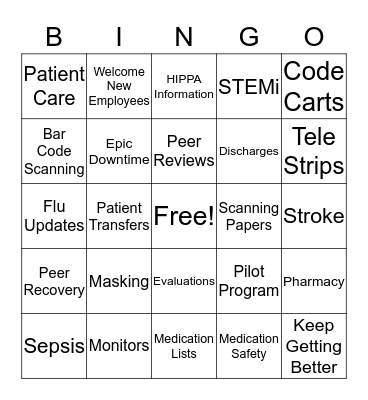 DAILY HUDDLE Bingo Card