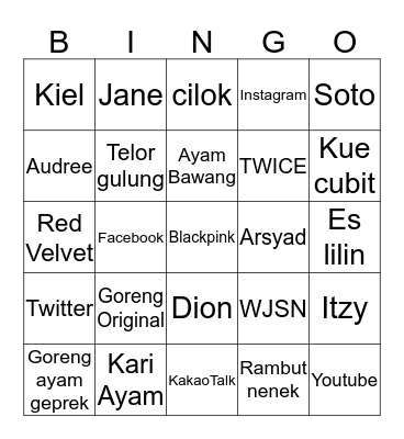 Little Star Bingo Card
