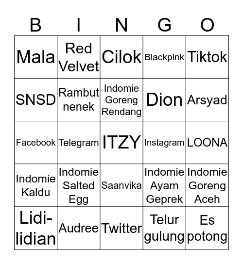 BINGO Card