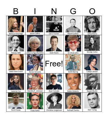 LGBTQ Heroes & Icons Bingo Card