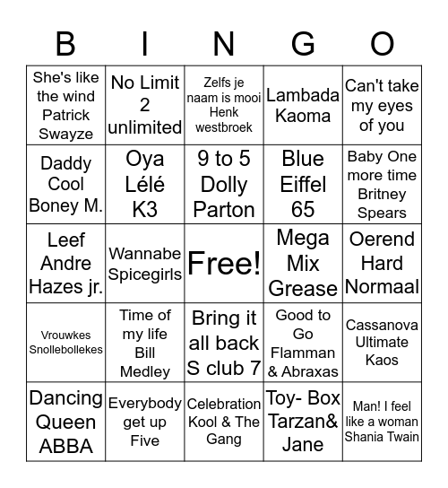 FOUTE V.I.P. BINGO Card