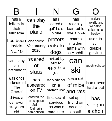 Human Bingo - Find someone who 2 Bingo Card