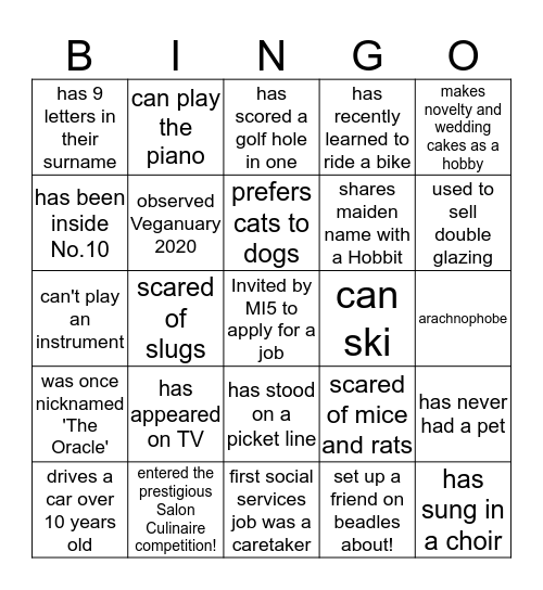 Human Bingo - Find someone who 2 Bingo Card