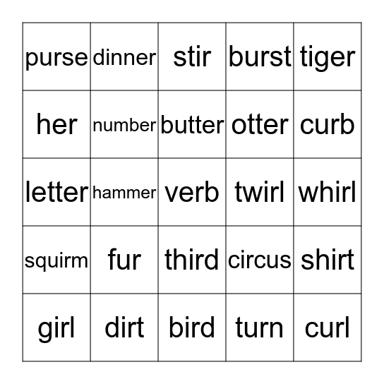 5-in-a-row Bingo Card