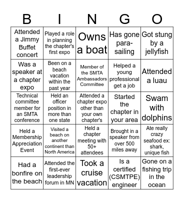 SMTA Beach Blanket Bingo Card