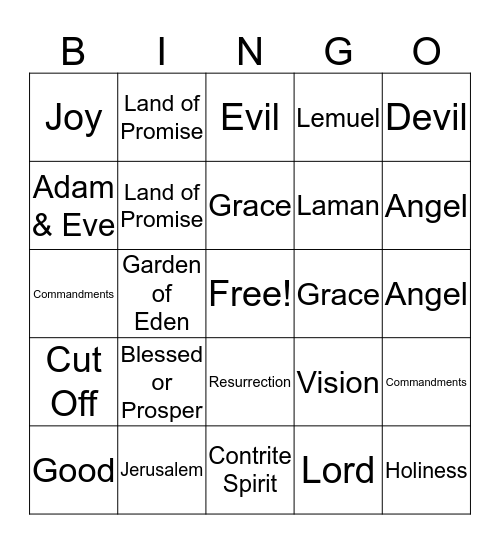 FHE Bingo Card