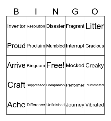 Star Bingo Card