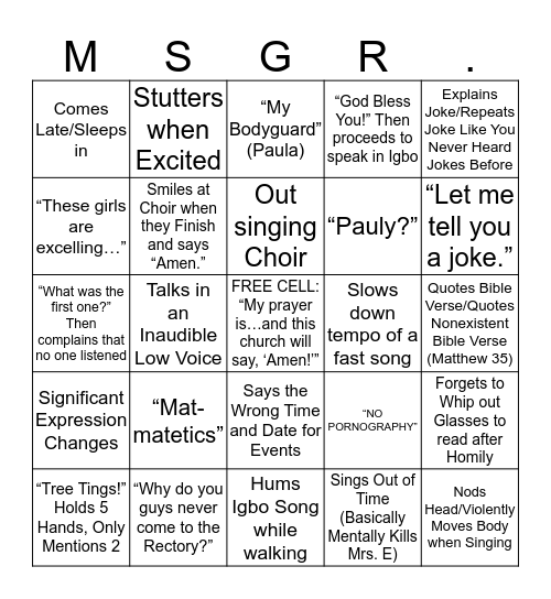 BINGO! Bingo Card