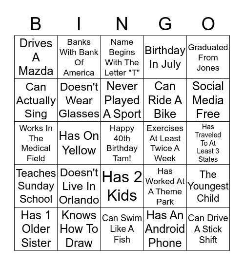 What We Have In Common Bingo Card