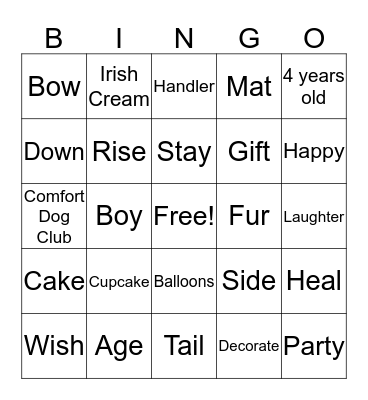 Sage's Birthday Bingo Card