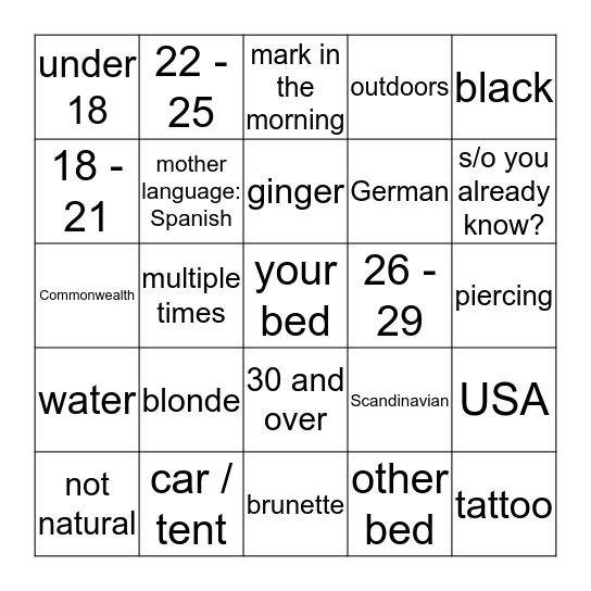 Bingo Card