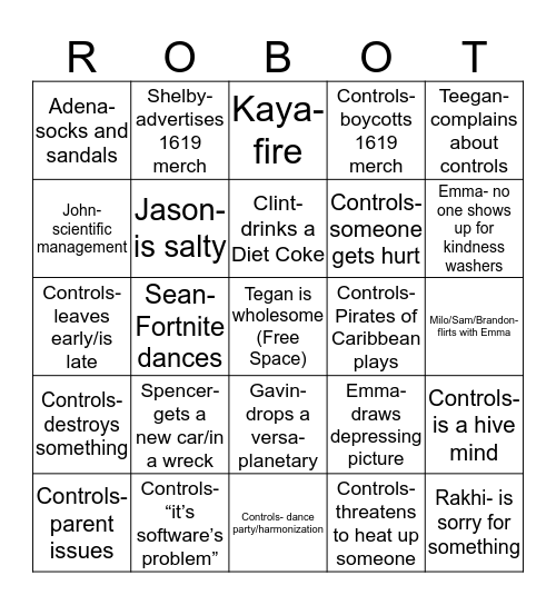 Controls Bingo! Bingo Card