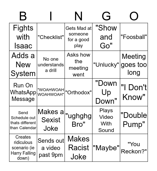 HP's Favourite Things Bingo Card